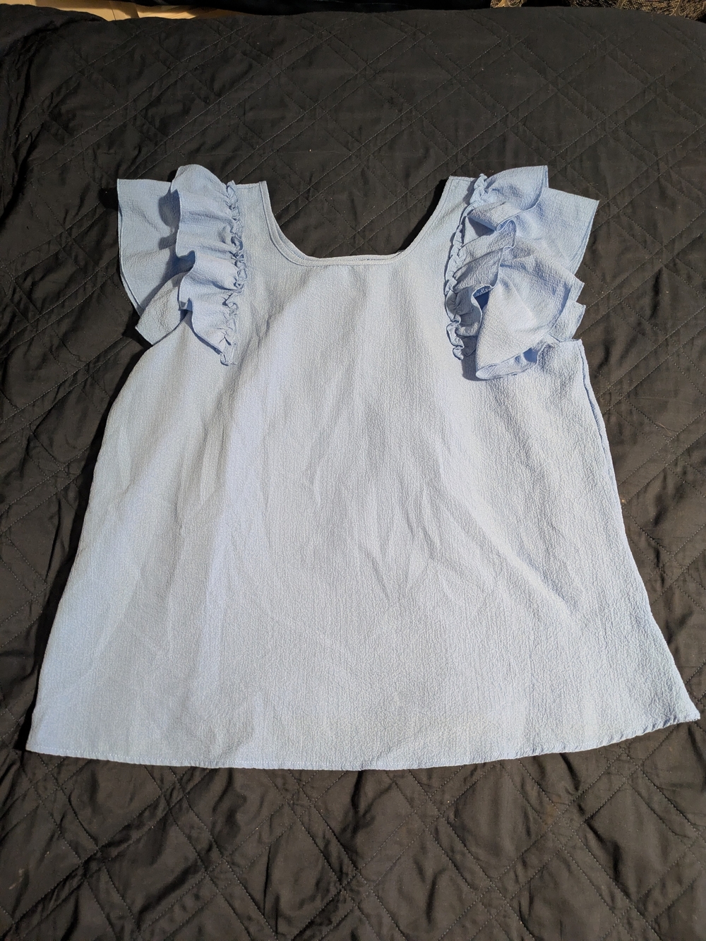 Falechay Womens Bow Tie Back Top Ruffle Short Sleeve Shirt